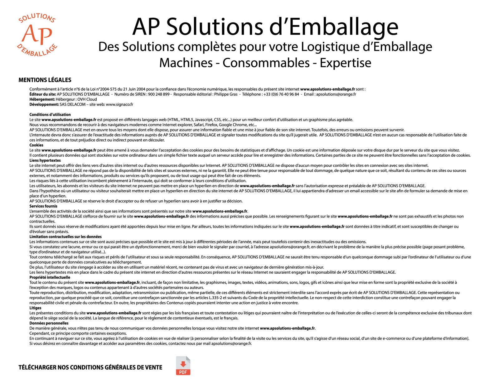 Mentions légales visuel